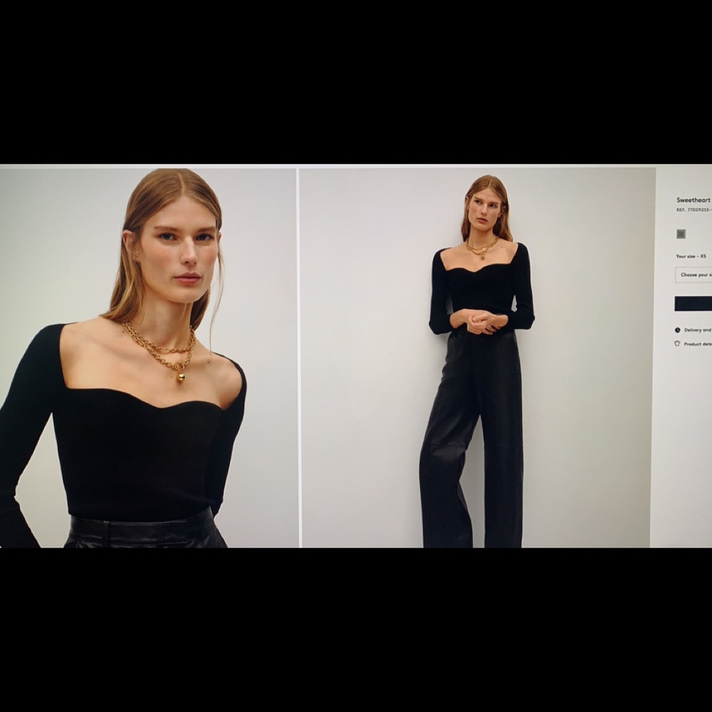 Sweetheart neckline sweater